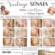   Craft O'Clock Scrapbook papírkészlet 8" (20 cm) Vintage Sonata Mix Paper Set (24 ív)