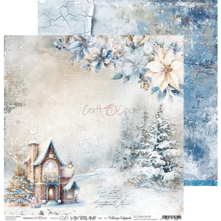 Craft O'Clock Scrapbook papírkészlet 12" (30 cm) Cozy Winterland Paper Collection Set (6 ív)