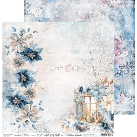 Craft O'Clock Scrapbook papírkészlet 12" (30 cm) Cozy Winterland Paper Collection Set (6 ív)