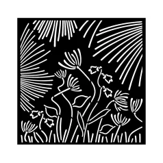   Stamperia Forest Vastag stencil 18x18cm Abstract flowers Thick Stencil  (1 db)