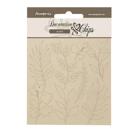 Stamperia Forest Chipboard 14x14 cm Leaves Decorative Chips (1 ív)