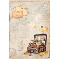   Stamperia Golden Harmony Rizspapír A4 Suitcase Rice Paper (1 ív)