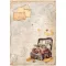 Stamperia Golden Harmony Rizspapír A4 Suitcase Rice Paper (1 ív)