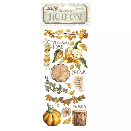 Stamperia Golden Harmony Kaparós matrica  Pumpkins Rub-On (1 ív)