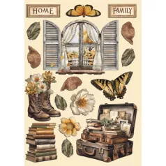   Stamperia Golden Harmony Fa dísíztőelem A5 Accessories Wooden Shapes (1 ív)