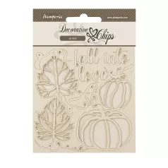   Stamperia Golden Harmony Chipboard 14x14 cm Pumpkins Decorative Chips (1 ív)