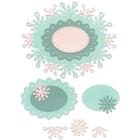 Sizzix Snowflake Labels Vágósablon  Thinlits Die Set  (1 csomag)