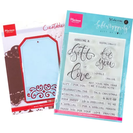 Marianne Design Gift of love Vágósablon és bélyegző készlet  Product Assorti (1 csomag)