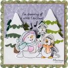 Marianne Design Eline's Animals - Snowman & Pinguin Vágósablon bélyegzővel  Stamp & Dies (1 csomag)