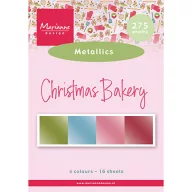   Marianne Design Christmas Bakery by Marleen - Metallics PapírkészletA5 Pretty Papers Bloc (16 ív)