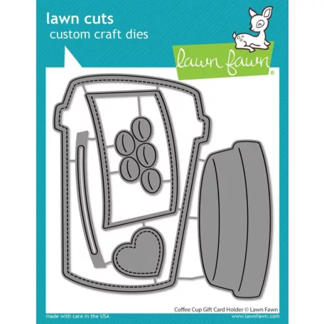 Lawn Fawn Coffee Cup Gift Card Holder Vágósablon LF3514 Lawn Cuts (1 csomag)