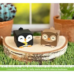   Lawn Fawn Tiny Gift Box Owl and Penguin Vágósablon LF3531 Lawn Cuts (1 csomag)