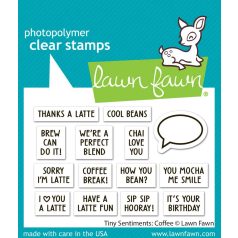   Lawn Fawn Tiny Sentiments: Coffee Szilikonbélyegző LF3498 Clear Stamps (1 csomag)