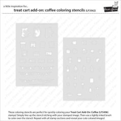   Lawn Fawn Treat Cart Add-On: Coffee Stencil LF3562 Lawn Clippings Coloring Stencils (1 csomag)