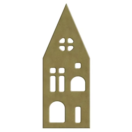 AladinE MDF dekoráció 6x17cm - 6mm Karácsonyi házikó 1 Wood decoration (1 db)