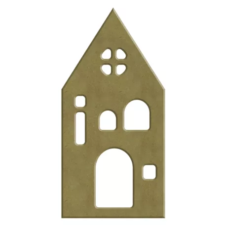 AladinE MDF dekoráció 6x13cm - 6mm Karácsonyi házikó 2 Wood decoration (1 db)