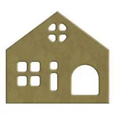   AladinE MDF dekoráció 10x9cm - 6mm Karácsonyi házikó 4 Wood decoration (1 db)