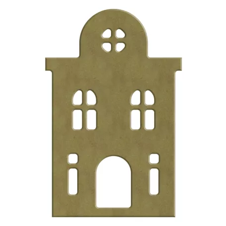 AladinE MDF dekoráció 10x16cm - 6mm Karácsonyi házikó 6 Wood decoration (1 db)