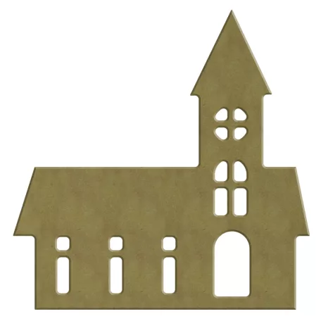 AladinE MDF dekoráció 17x17cm - 6mm Karácsonyi házikó 7 Wood decoration (1 db)