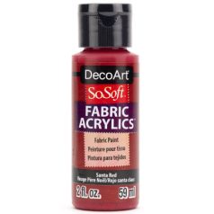  DecoArt Textilfesték 59 ml Santa Red SoSoft Fabric Acrylics (1 db)