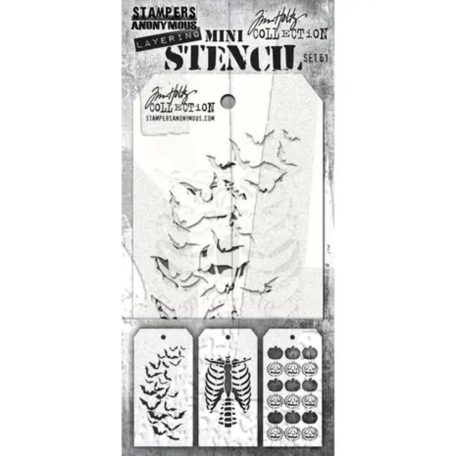 Stampers Anonymous Set #61 Stencil Layering Mini Stencil (3 db)