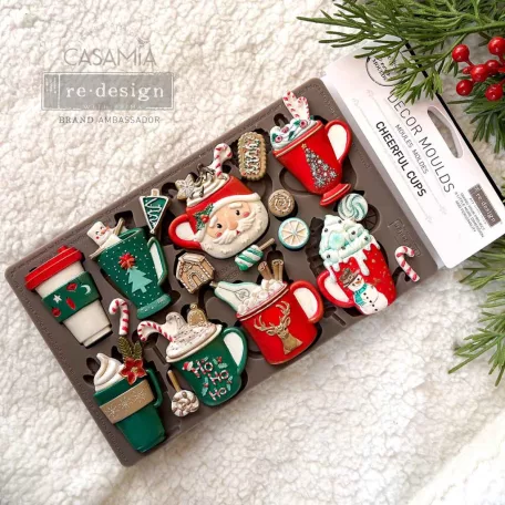 Limited Edition Redesign with Prima Cheerful Cups Öntőforma 5″X8″ Décor Mould (1 db)