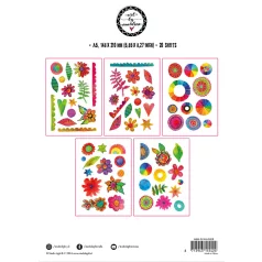   Art by Marlene Colorful Elements Matrica készlet ABM Washi Sticker Sheets 1 csomag