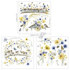   Hokus Pokus Garden Tweets Transzfer fólia 12" (30cm) Petite Decor Transfers (3 ív)