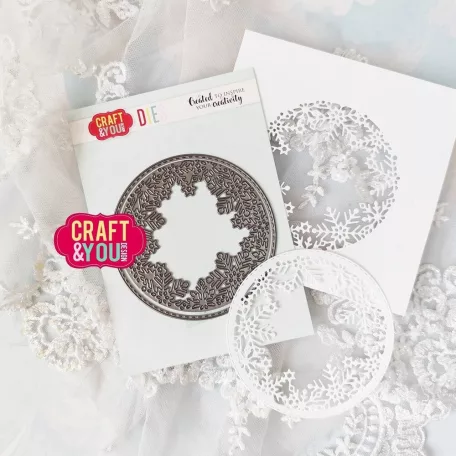 Craft & You Vágósablon Round Snowflakes Frame Cutting Dies (1 csomag)