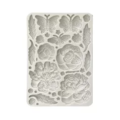   Stamperia Old Lace Szilikon öntőforma A5 Butterfly and Flowers Silicon Mould (1 db)