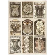 Stamperia Old Lace Rizspapír A4 Corsets Rice Paper (1 ív)