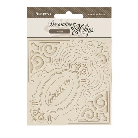 Stamperia Old Lace Chipboard 14x14 cm Corners and Frames Decorative Chips (1 ív)