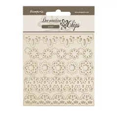   Stamperia Old Lace Chipboard 14x14 cm Lace Borders Decorative Chips (1 ív)