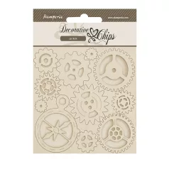   Stamperia Alterego Chipboard 14x14 cm Gears and Compass Decorative Chips (1 ív)