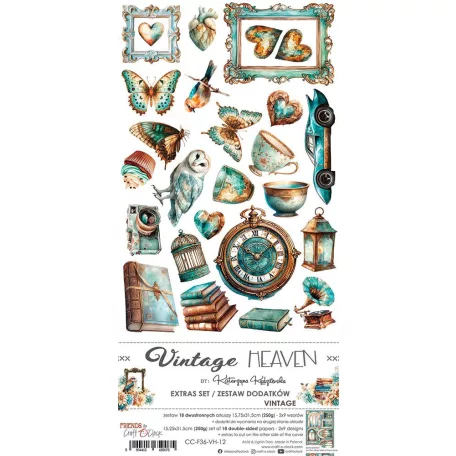 Craft O'Clock Kivágóív Vintage Heaven Vintage Extras to Cut Set (18 ív)