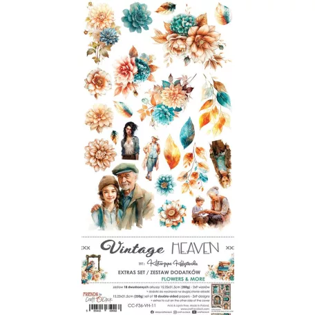 Craft O'Clock Kivágóív Vintage Heaven Mix Extras to Cut Set (18 ív)