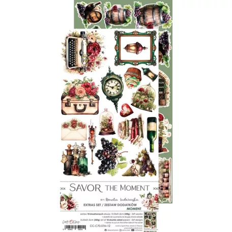 Craft O'Clock Kivágóív Savor the Moment Moment Extras to Cut Set (18 ív)