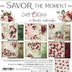   Craft O'Clock Scrapbook papírkészlet 8" (20 cm) Savor the Moment Mix Paper Set (24 ív)
