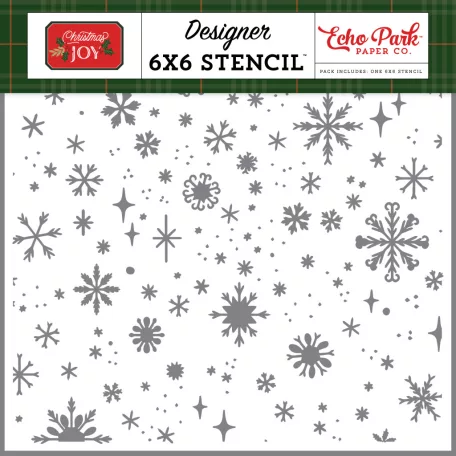 Echo Park Christmas Joy Let It Snow Snowflakes Stencil 6" (15 cm) Designer Stencil (1 db)