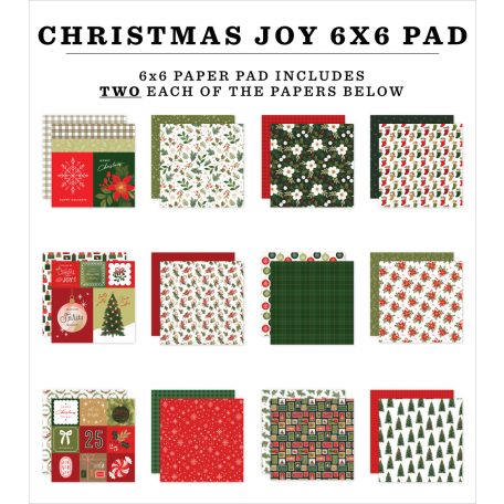 Echo Park Christmas Joy Scrapbook papírkészlet 6" (15 cm) Paper Pack (24 lap)