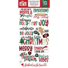   Echo Park Baking Spirits Bright Chipboard 6"X12" Chipboard Phrases (1 ív)