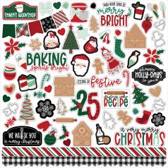   Echo Park Baking Spirits Bright Matrica 12" (30 cm) Cardstock Stickers (1 ív)