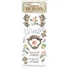   Stamperia Music Kaparós matrica  Music angels Rub-On (1 ív)