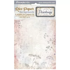   Stamperia Dewdrops Rízspapír készlet A6 Backgrounds Rice Paper Backgrounds (8 ív)