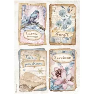 Stamperia Dewdrops Rizspapír A4 4 cards Rice Paper (1 ív)