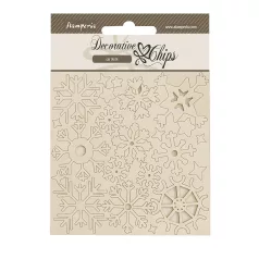   Stamperia Dewdrops Chipboard 14x14 cm Snowflakes Decorative Chips (1 ív)