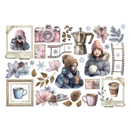 Stamperia Dewdrops Kivágatok - öntapadós   Ephemera (1 csomag)