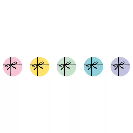 Studio Light Gift Bow Kör matricák ø30mm Round Stickers on Roll (100 db)