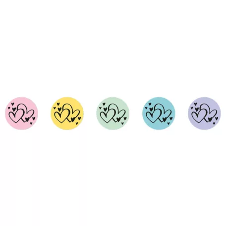Studio Light Hearts Kör matricák ø30mm Round Stickers on Roll (100 db)