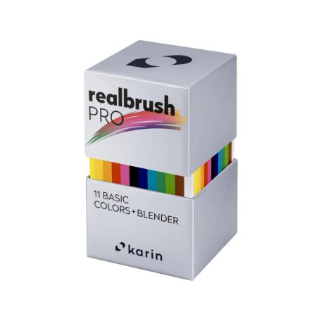 Karin Realbrush PRO "11 Basic Colous+Blender" Akvarell ecsetfilc készlet (11+1 db)